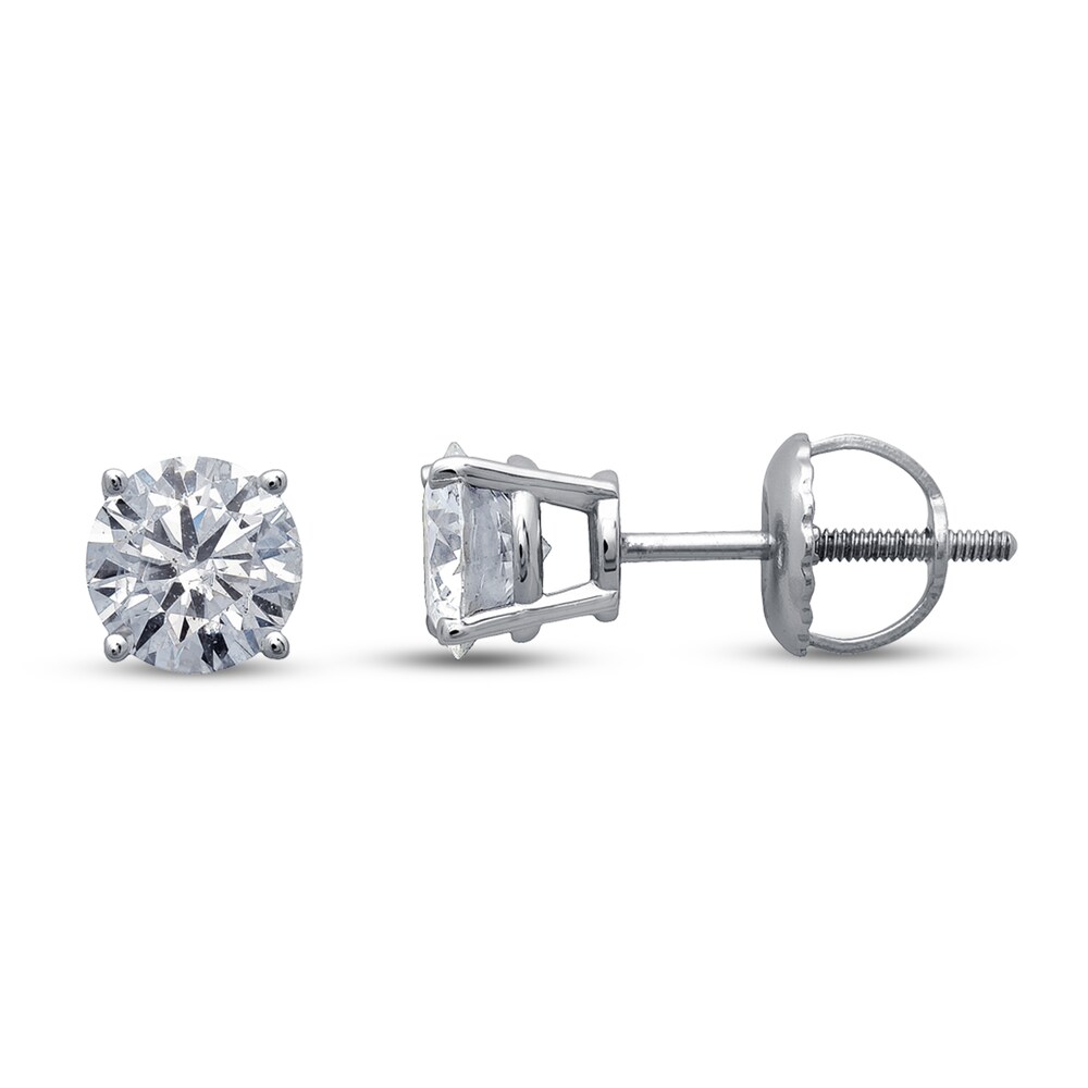 Diamond Solitaire Earrings 1-1/2 ct tw Round 14K White Gold (I1/I) iqrSpvIZ Diamond Solitaire Earrings 1-1/2 ct tw Round 14K White Gold (I1/I) iqrSpvIZ