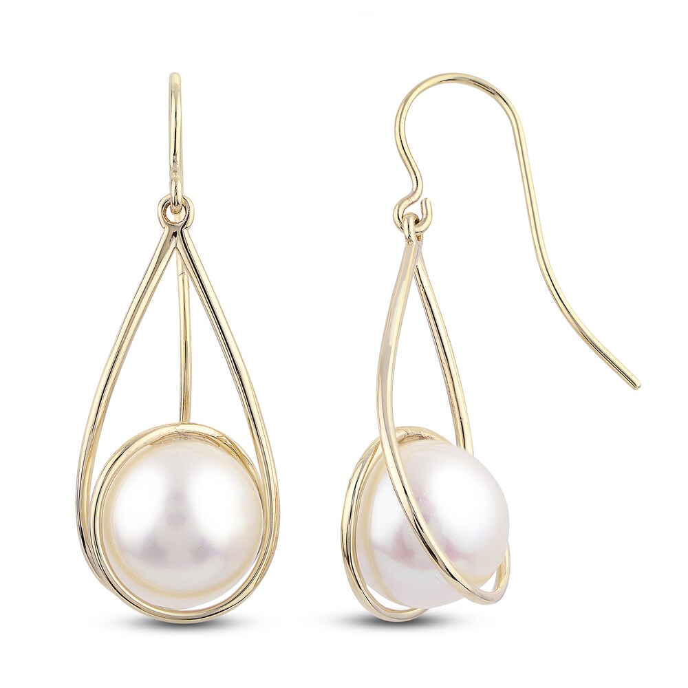 Cultured Freshwater Pearl Drop Earrings 14K Yellow Gold iqskKlIF Cultured Freshwater Pearl Drop Earrings 14K Yellow Gold iqskKlIF
