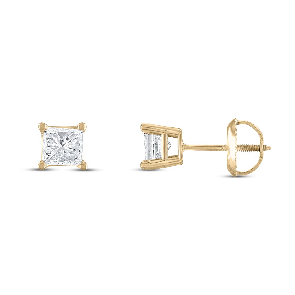Diamond Solitaire Stud Earrings 1-1/4 ct tw Princess 14K Yellow Gold (I1/I) j7wgO1M6 Diamond Solitaire Stud Earrings 1-1/4 ct tw Princess 14K Yellow Gold (I1/I) j7wgO1M6