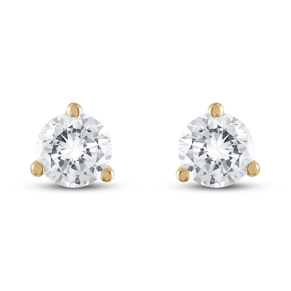 Certified Diamond Solitaire Earrings 1 ct tw Round 18K Yellow Gold (SI2/I) j8iv1HqL Certified Diamond Solitaire Earrings 1 ct tw Round 18K Yellow Gold (SI2/I) j8iv1HqL