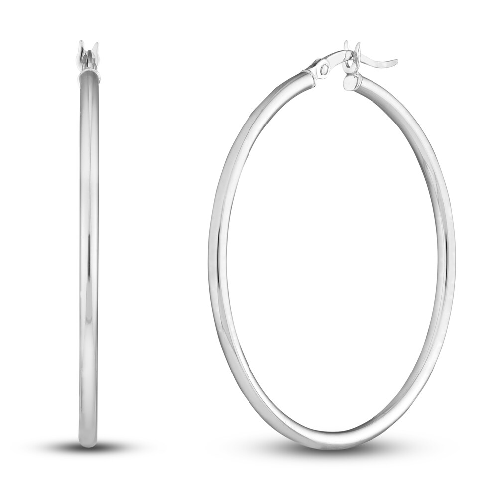 Polished Hoop Earrings 14K White Gold 40mm jMAqMI1q Polished Hoop Earrings 14K White Gold 40mm jMAqMI1q