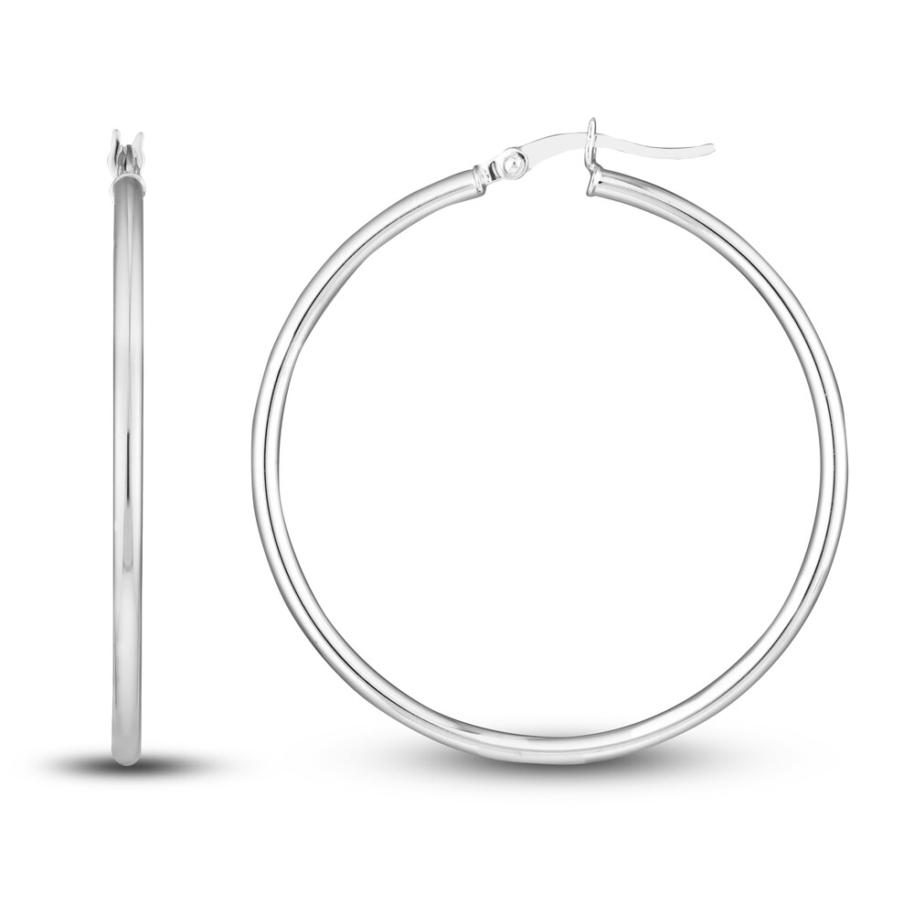 Polished Hoop Earrings 14K White Gold 40mm jMAqMI1q Polished Hoop Earrings 14K White Gold 40mm jMAqMI1q