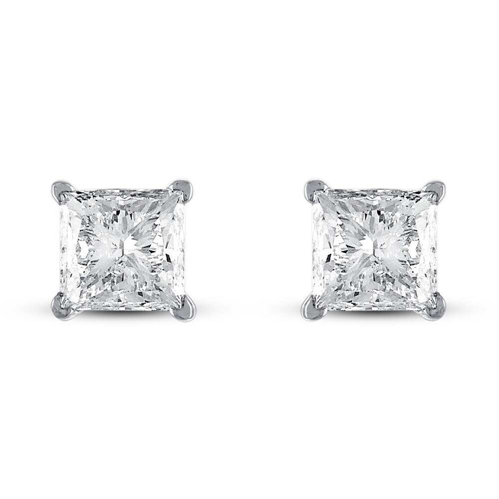 Diamond Solitaire Earrings 2 ct tw Princess 18K White Gold (SI2/I) jZhkiHht Diamond Solitaire Earrings 2 ct tw Princess 18K White Gold (SI2/I) jZhkiHht