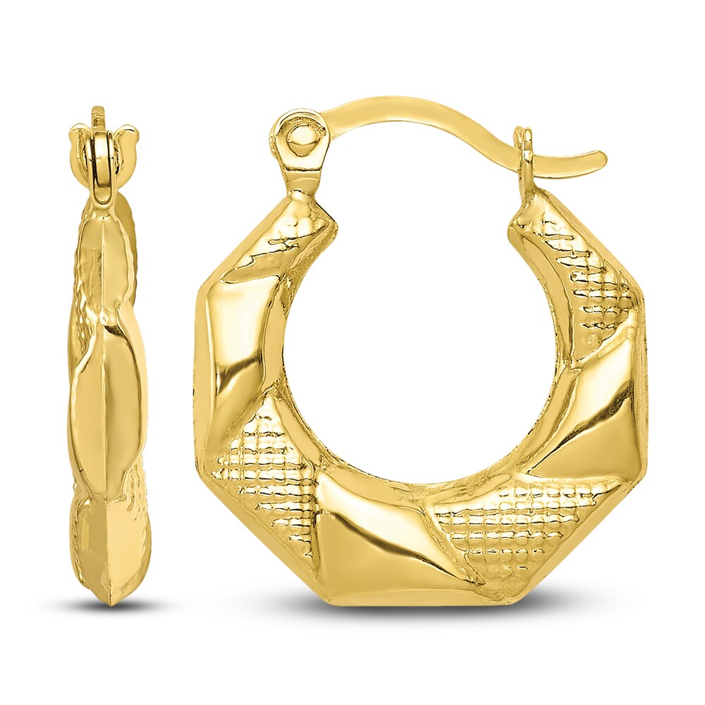 Scalloped Hoop Earrings 10K Yellow Gold jcN0ZFXC Scalloped Hoop Earrings 10K Yellow Gold jcN0ZFXC
