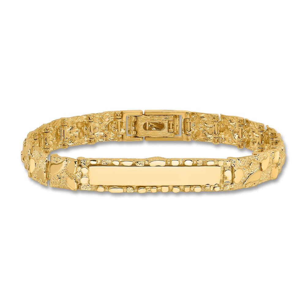 Men's Link ID Bracelet 14K Yellow Gold 10.0mm 8" jrve2OAI Men's Link ID Bracelet 14K Yellow Gold 10.0mm 8" jrve2OAI