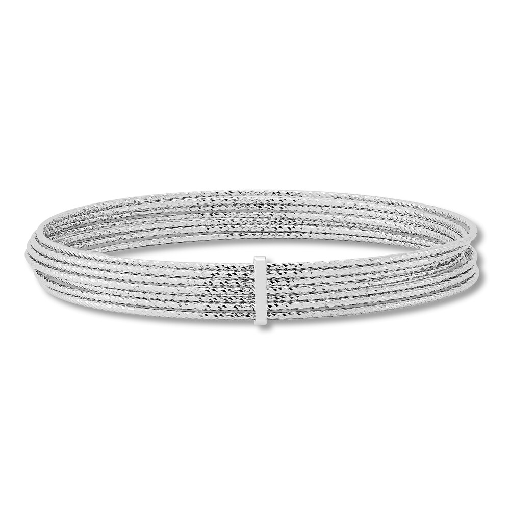 Seven-Row Slip-on Bangle Sterling Silver k73dqn2s