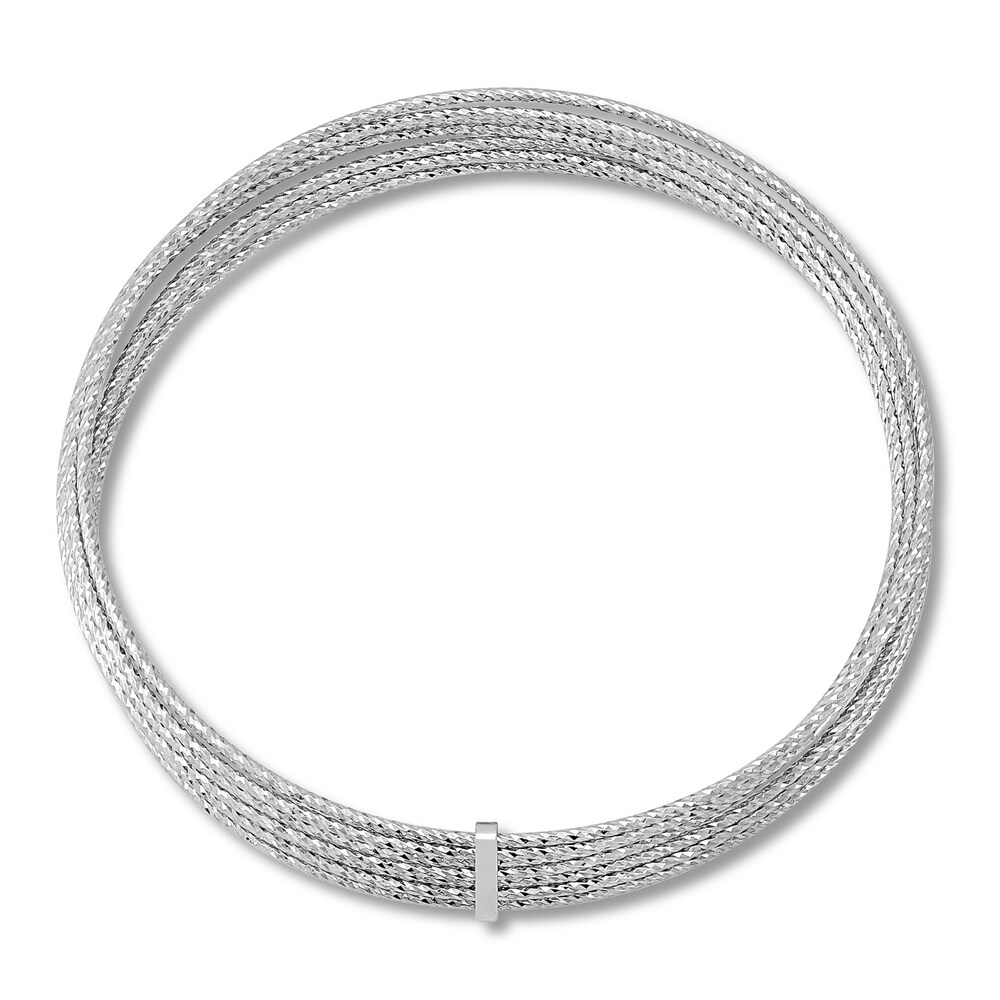 Seven-Row Slip-on Bangle Sterling Silver k73dqn2s Seven-Row Slip-on Bangle Sterling Silver k73dqn2s