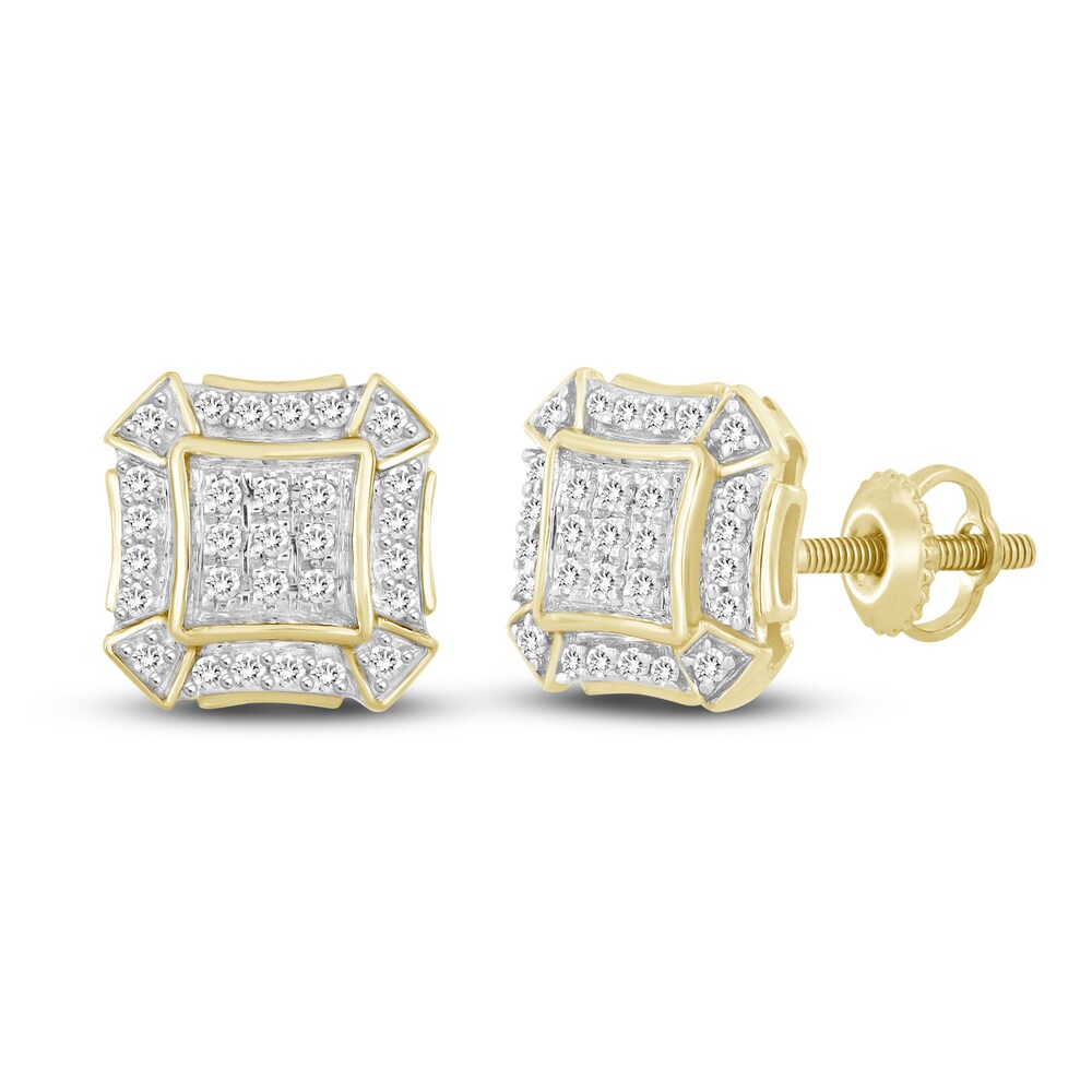 Men\'s Diamond Stud Earrings 1/6 ct tw Round 10K Yellow Gold kP738XEQ Men\'s Diamond Stud Earrings 1/6 ct tw Round 10K Yellow Gold kP738XEQ