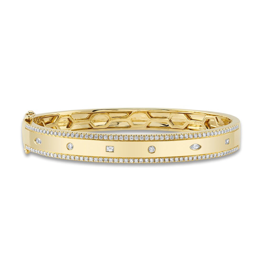 Shy Creation Diamond Bangle Bracelet 1 ct tw Round/Baguette/ Marquise 14K Yellow Gold 151270509 kSLGGBXQ Shy Creation Diamond Bangle Bracelet 1 ct tw Round/Baguette/ Marquise 14K Yellow Gold 151270509 kSLGGBXQ
