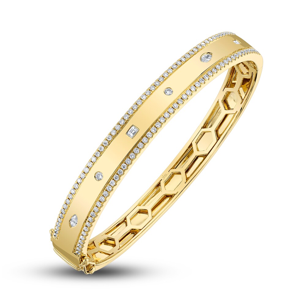Shy Creation Diamond Bangle Bracelet 1 ct tw Round/Baguette/ Marquise 14K Yellow Gold 151270509 kSLGGBXQ Shy Creation Diamond Bangle Bracelet 1 ct tw Round/Baguette/ Marquise 14K Yellow Gold 151270509 kSLGGBXQ