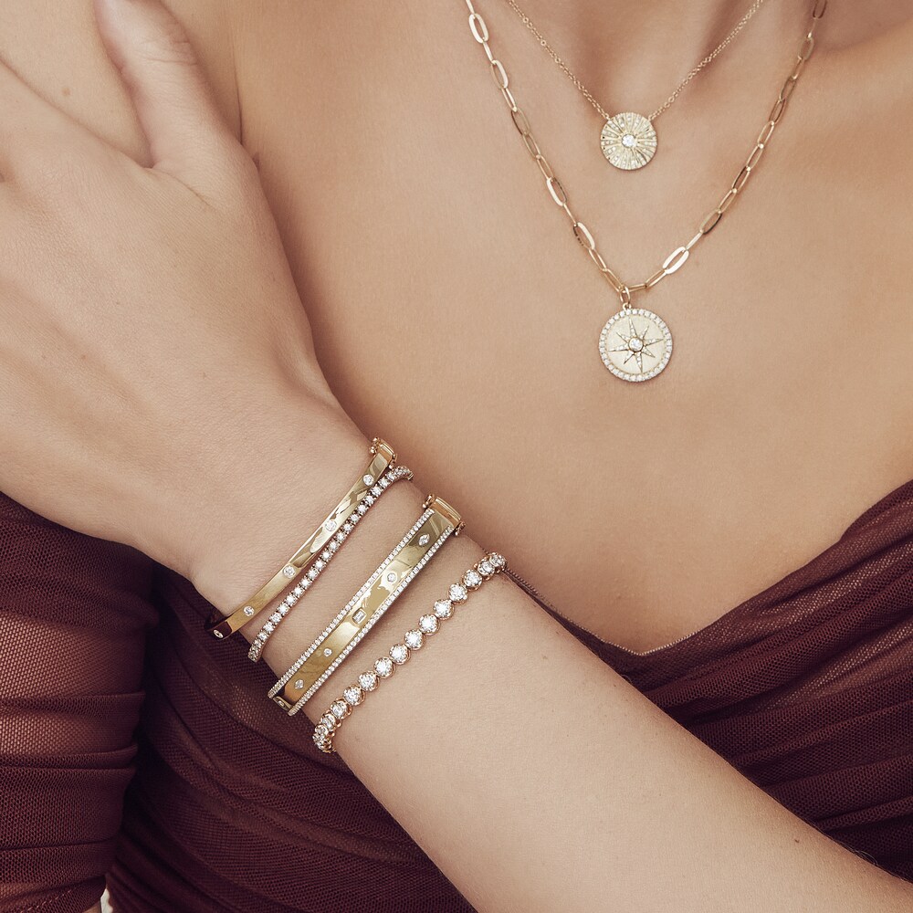 Shy Creation Diamond Bangle Bracelet 1 ct tw Round/Baguette/ Marquise 14K Yellow Gold 151270509 kSLGGBXQ Shy Creation Diamond Bangle Bracelet 1 ct tw Round/Baguette/ Marquise 14K Yellow Gold 151270509 kSLGGBXQ