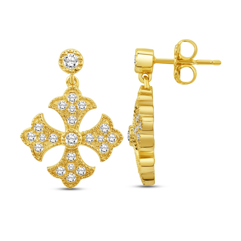 Diamond Snowflake Earrings 1/2 ct tw Round 14K Yellow Gold kYGZyg5C Diamond Snowflake Earrings 1/2 ct tw Round 14K Yellow Gold kYGZyg5C