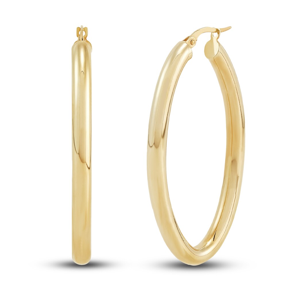 Tube Hoop Earrings 10K Yellow Gold 35mm kfL5lQMW Tube Hoop Earrings 10K Yellow Gold 35mm kfL5lQMW