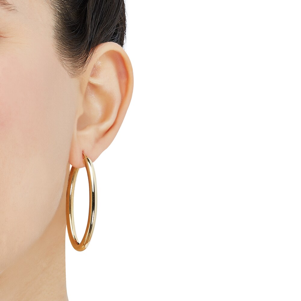 Tube Hoop Earrings 10K Yellow Gold 35mm kfL5lQMW Tube Hoop Earrings 10K Yellow Gold 35mm kfL5lQMW
