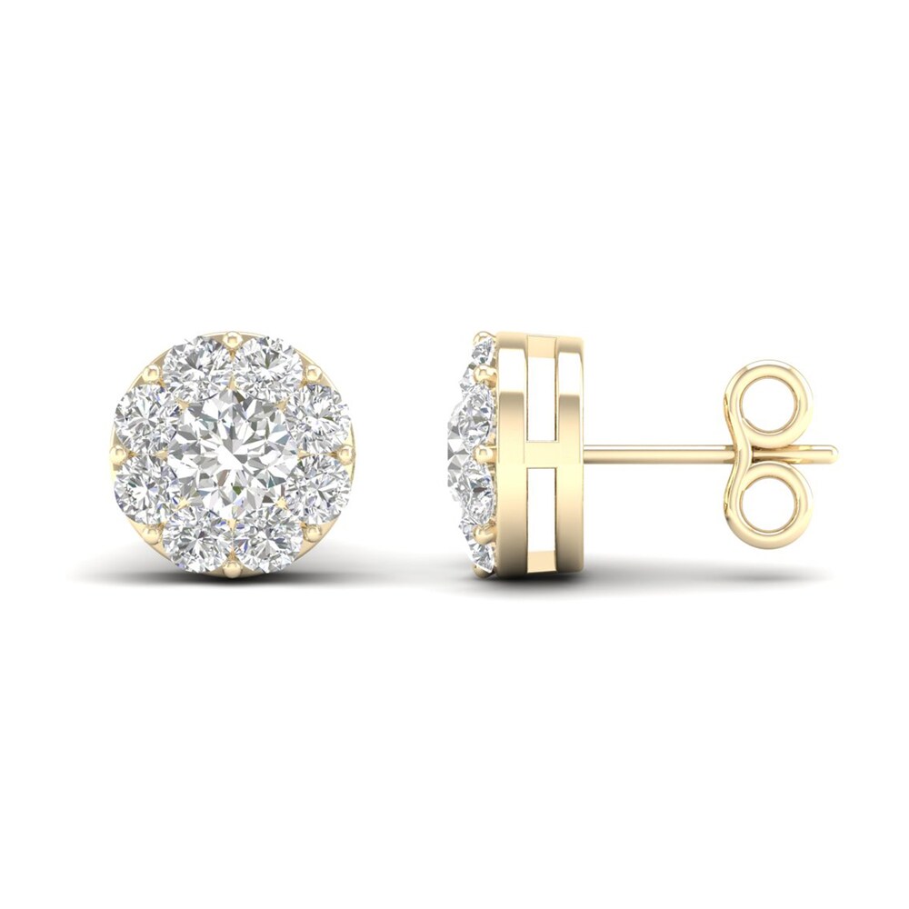 Diamond Stud Earrings 1 1/2 ct tw Round 14K Yellow Gold kjaYh25D Diamond Stud Earrings 1 1/2 ct tw Round 14K Yellow Gold kjaYh25D