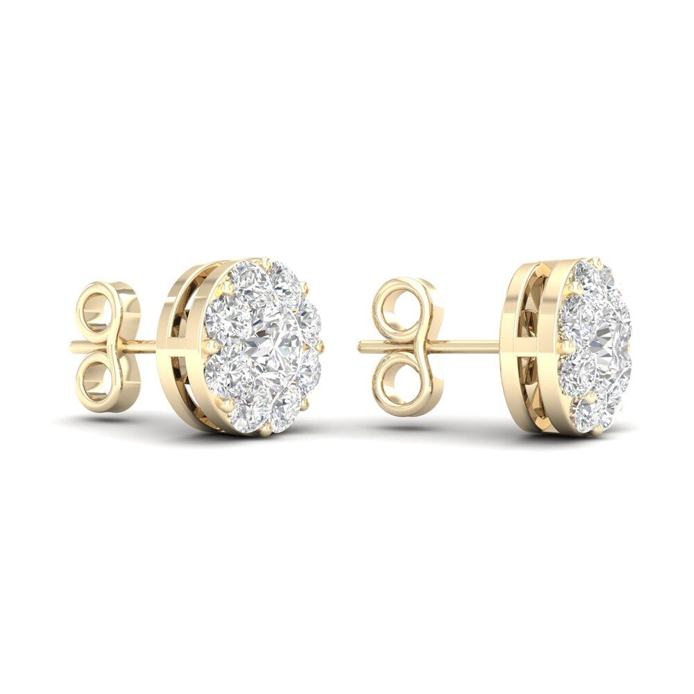 Diamond Stud Earrings 1 1/2 ct tw Round 14K Yellow Gold kjaYh25D Diamond Stud Earrings 1 1/2 ct tw Round 14K Yellow Gold kjaYh25D