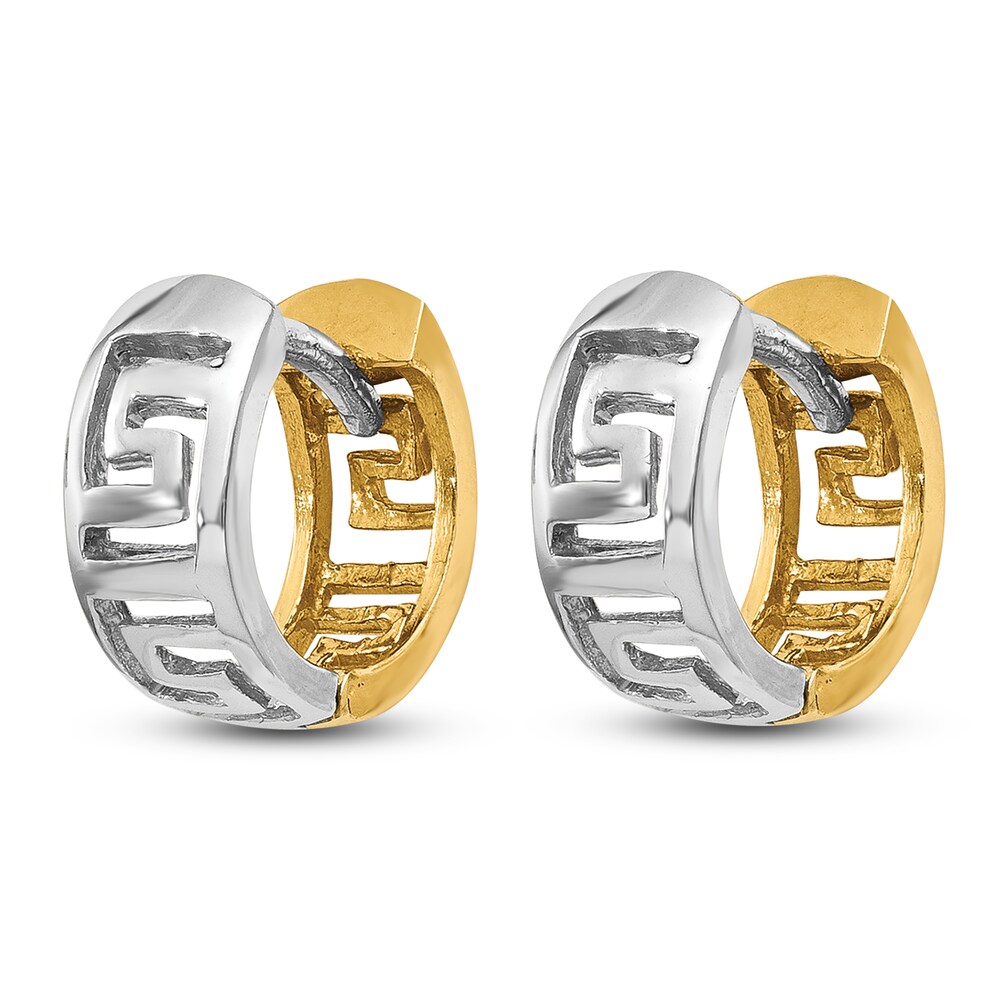 Hinged Hoop Earrings 14K Two-Tone Gold kllnca46 Hinged Hoop Earrings 14K Two-Tone Gold kllnca46