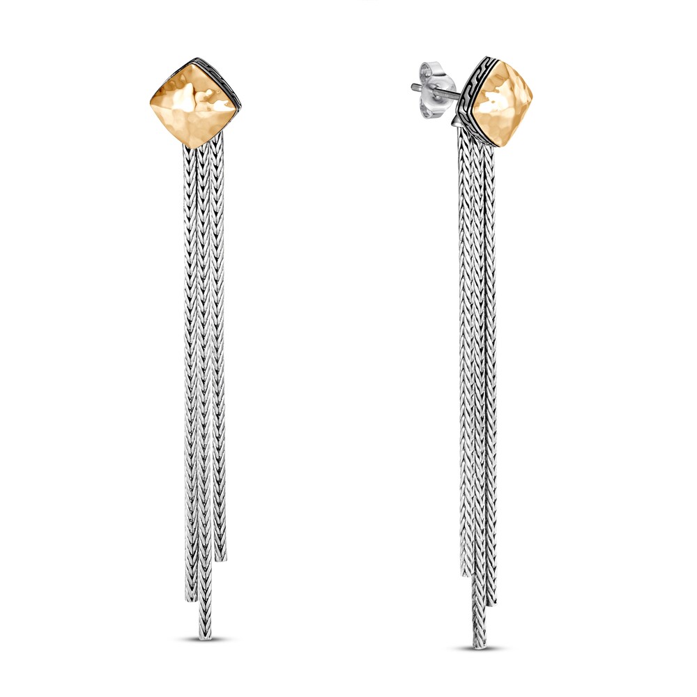 John Hardy Classic Chain Hammered Tassel Earrings Sterling Silver/18K Yellow Gold knTgCRn2 John Hardy Classic Chain Hammered Tassel Earrings Sterling Silver/18K Yellow Gold knTgCRn2