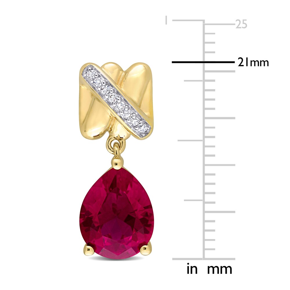 Lab-Created Ruby Earrings 1/15 Diamonds 14K Yellow Gold kwAtiJZq Lab-Created Ruby Earrings 1/15 Diamonds 14K Yellow Gold kwAtiJZq