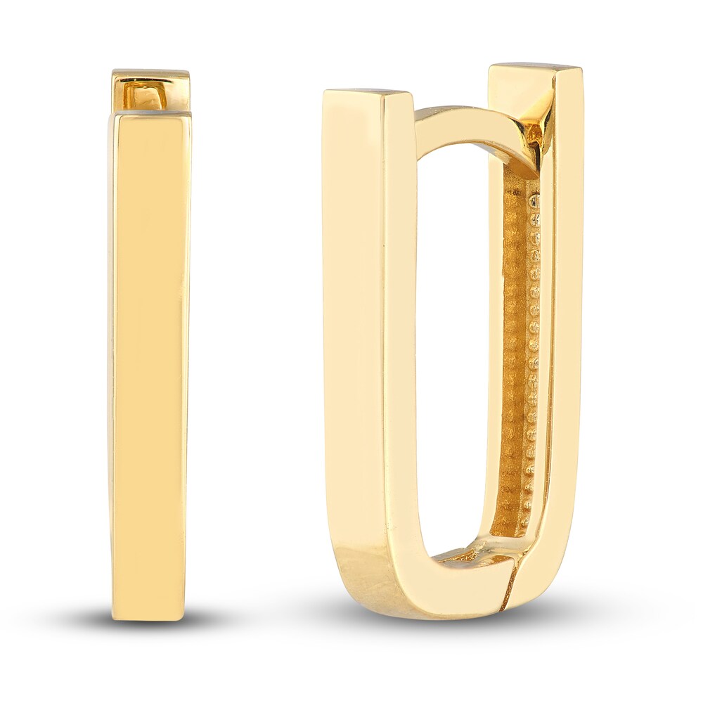Polished U-Shaped Huggie Earrings 14K Yellow Gold 14mm kwfcvD66 Polished U-Shaped Huggie Earrings 14K Yellow Gold 14mm kwfcvD66
