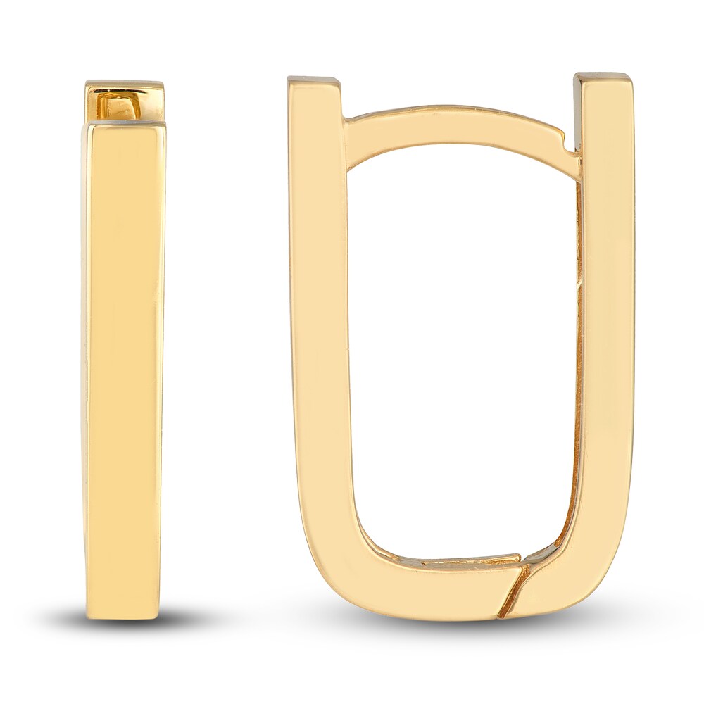 Polished U-Shaped Huggie Earrings 14K Yellow Gold 14mm kwfcvD66 Polished U-Shaped Huggie Earrings 14K Yellow Gold 14mm kwfcvD66