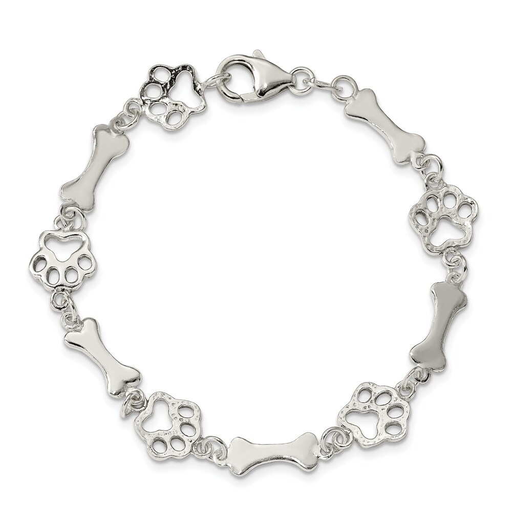 Dog Bones and Paws Bracelet Sterling Silver kztnoyEq Dog Bones and Paws Bracelet Sterling Silver kztnoyEq