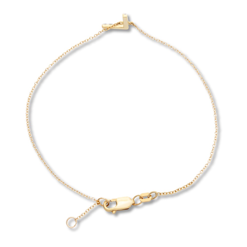 Diamond Letter L Bracelet 1/10 ct tw Round 10K Yellow Gold l2kThcKZ Diamond Letter L Bracelet 1/10 ct tw Round 10K Yellow Gold l2kThcKZ