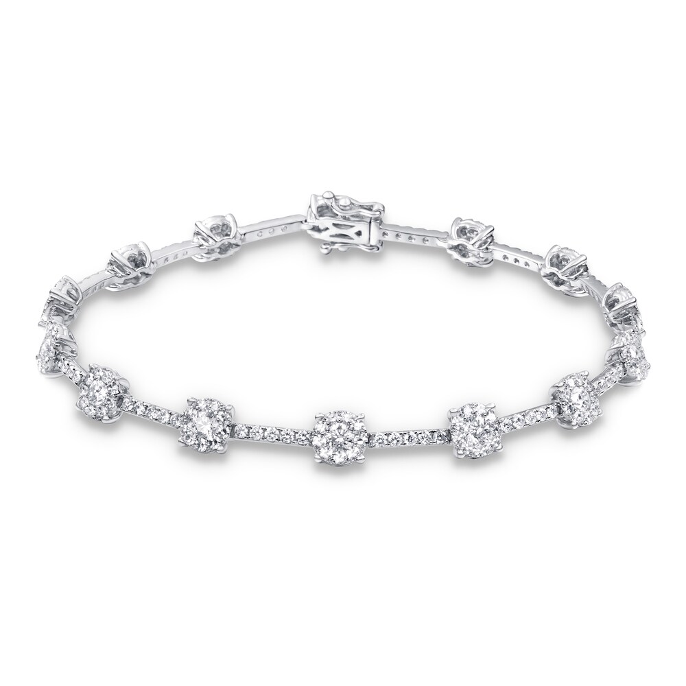Diamond Bracelet 2-7/8 ct tw Round 10K White Gold l52a5Hvq