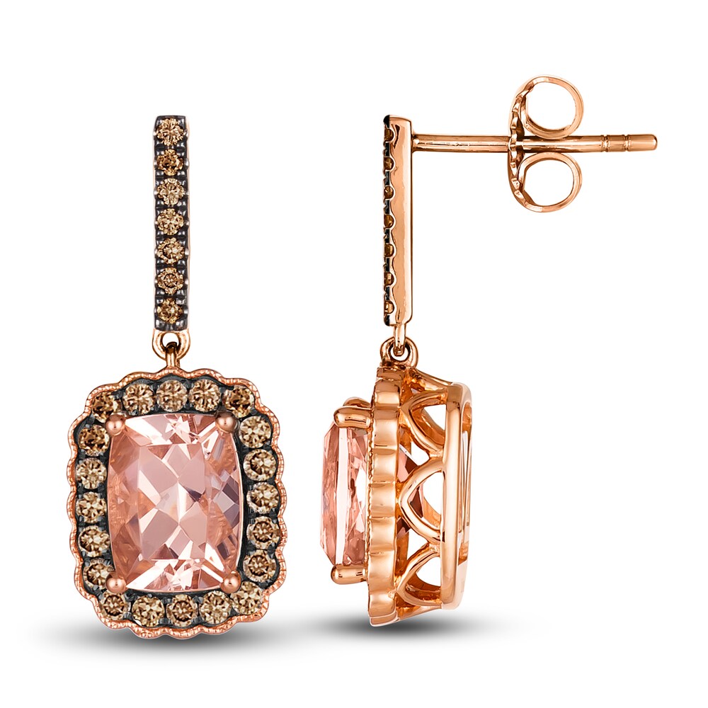 Le Vian Natural Morganite Dangle Earrings 1/2 ct tw Diamonds 14K Strawberry Gold l64tmdJZ Le Vian Natural Morganite Dangle Earrings 1/2 ct tw Diamonds 14K Strawberry Gold l64tmdJZ