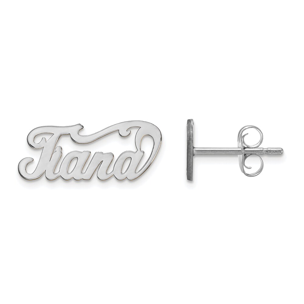 Name Plate Post Earrings 14K White Gold lBdHuYUJ Name Plate Post Earrings 14K White Gold lBdHuYUJ