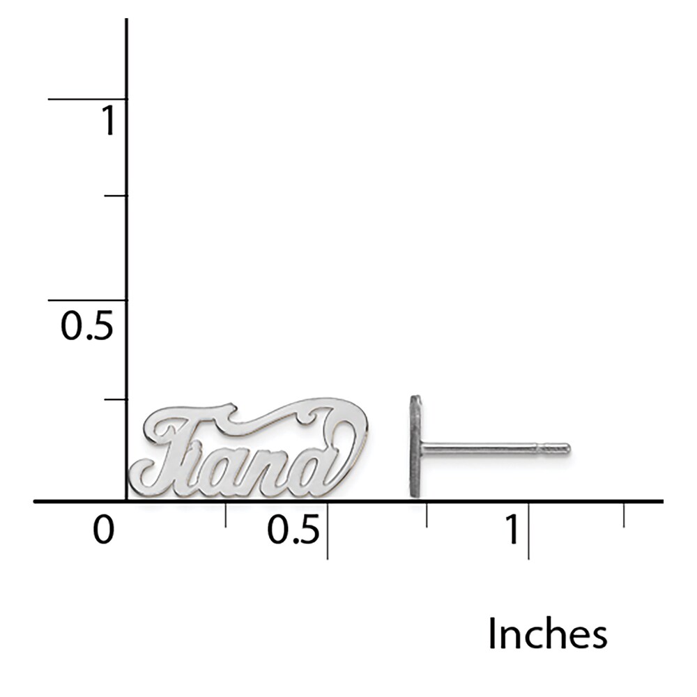 Name Plate Post Earrings 14K White Gold lBdHuYUJ Name Plate Post Earrings 14K White Gold lBdHuYUJ