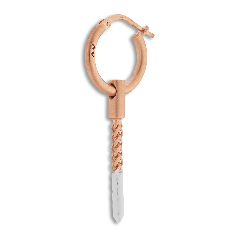 Marco Dal Maso Men's Short Mono Earring Ivory Enamel Sterling Silver/18K Rose Gold-Plated lFgiiWla Marco Dal Maso Men's Short Mono Earring Ivory Enamel Sterling Silver/18K Rose Gold-Plated lFgiiWla