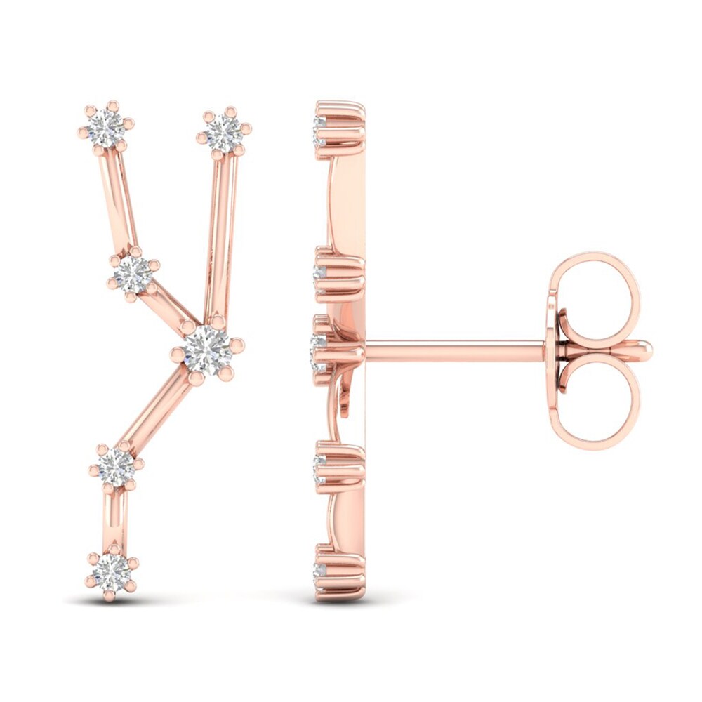 Diamond Taurus Constellation Earrings 1/8 ct tw Round 14K Rose Gold lG6YpJGu Diamond Taurus Constellation Earrings 1/8 ct tw Round 14K Rose Gold lG6YpJGu