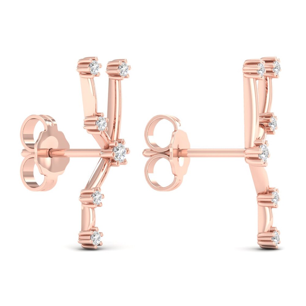 Diamond Taurus Constellation Earrings 1/8 ct tw Round 14K Rose Gold lG6YpJGu Diamond Taurus Constellation Earrings 1/8 ct tw Round 14K Rose Gold lG6YpJGu