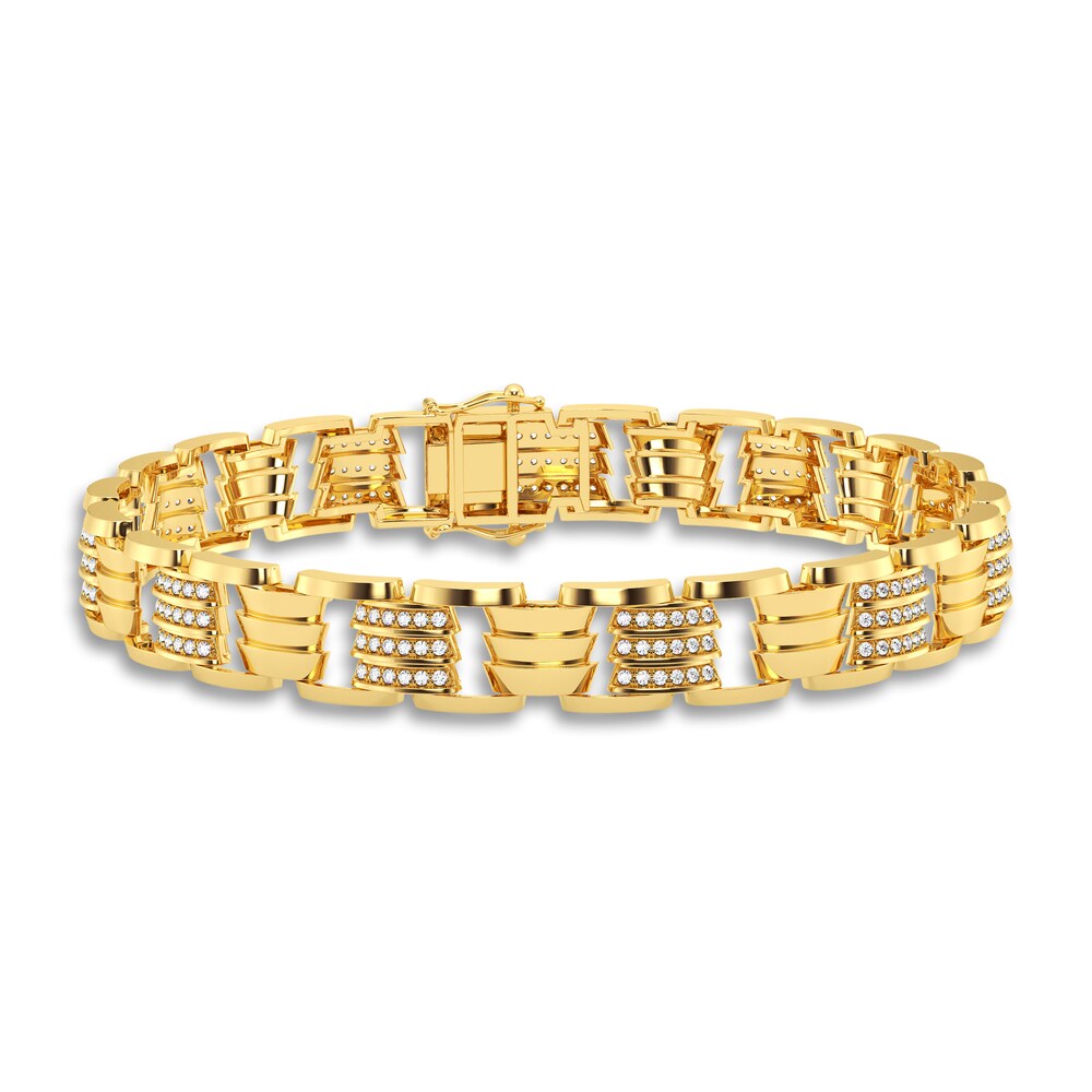 Men's Diamond Bracelet 1 ct tw Round 14K Yellow Gold 8.5" lNfJXo08 Men's Diamond Bracelet 1 ct tw Round 14K Yellow Gold 8.5" lNfJXo08