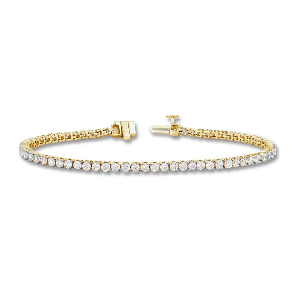 Diamond Tennis Bracelet 4 ct tw Round 14K Yellow Gold 7.25" lQlec2mW Diamond Tennis Bracelet 4 ct tw Round 14K Yellow Gold 7.25" lQlec2mW