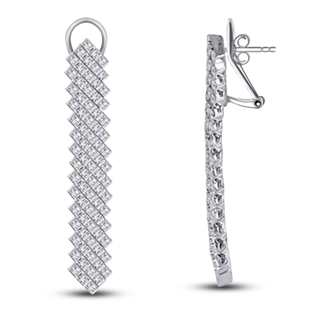Diamond Dangle Earrings 3 ct tw Round 14K White Gold lpw6Es2U Diamond Dangle Earrings 3 ct tw Round 14K White Gold lpw6Es2U