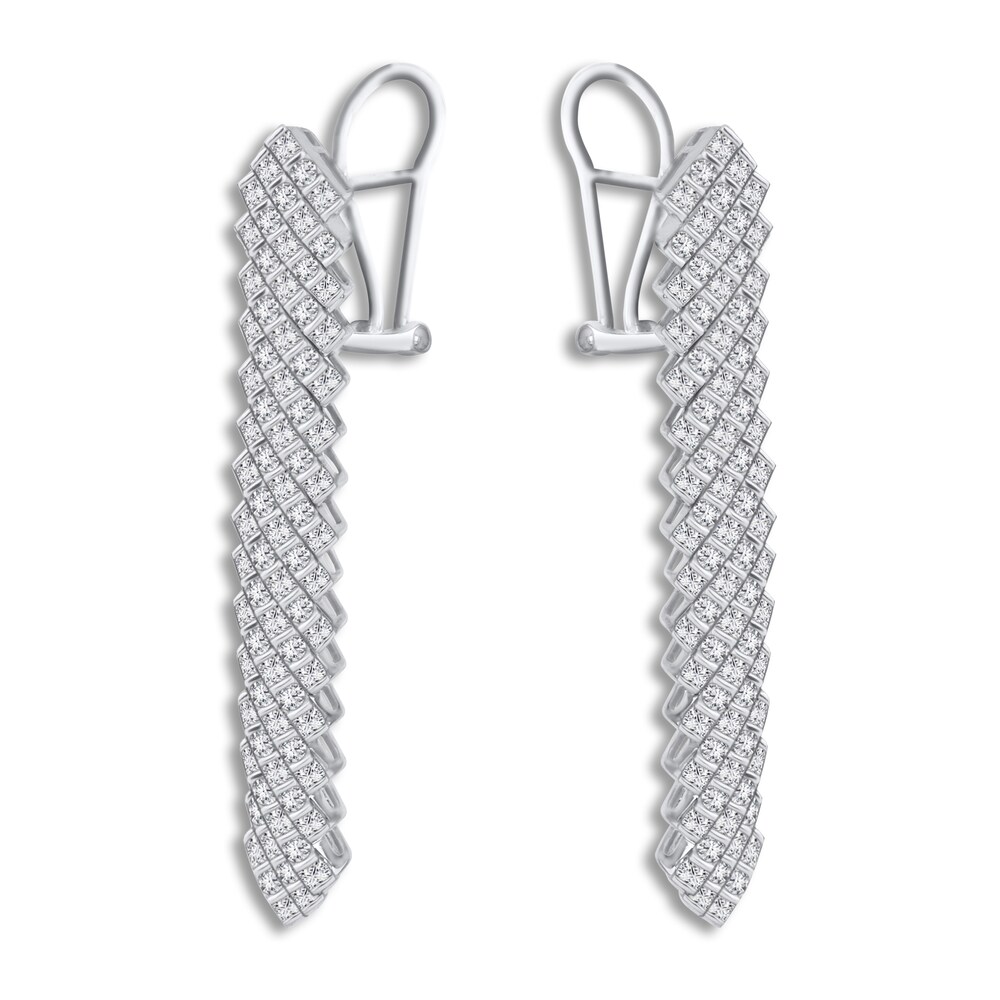 Diamond Dangle Earrings 3 ct tw Round 14K White Gold lpw6Es2U Diamond Dangle Earrings 3 ct tw Round 14K White Gold lpw6Es2U