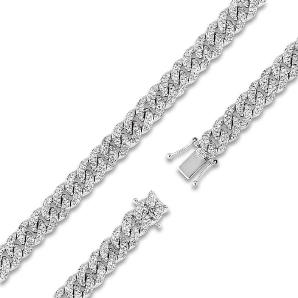 Diamond Cuban Link Bracelet 2-7/8 ct tw Round 10K White Gold 7\" lvHUvPXN Diamond Cuban Link Bracelet 2-7/8 ct tw Round 10K White Gold 7\" lvHUvPXN
