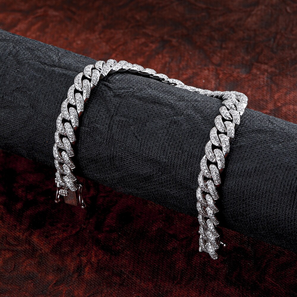 Diamond Cuban Link Bracelet 2-7/8 ct tw Round 10K White Gold 7\" lvHUvPXN Diamond Cuban Link Bracelet 2-7/8 ct tw Round 10K White Gold 7\" lvHUvPXN
