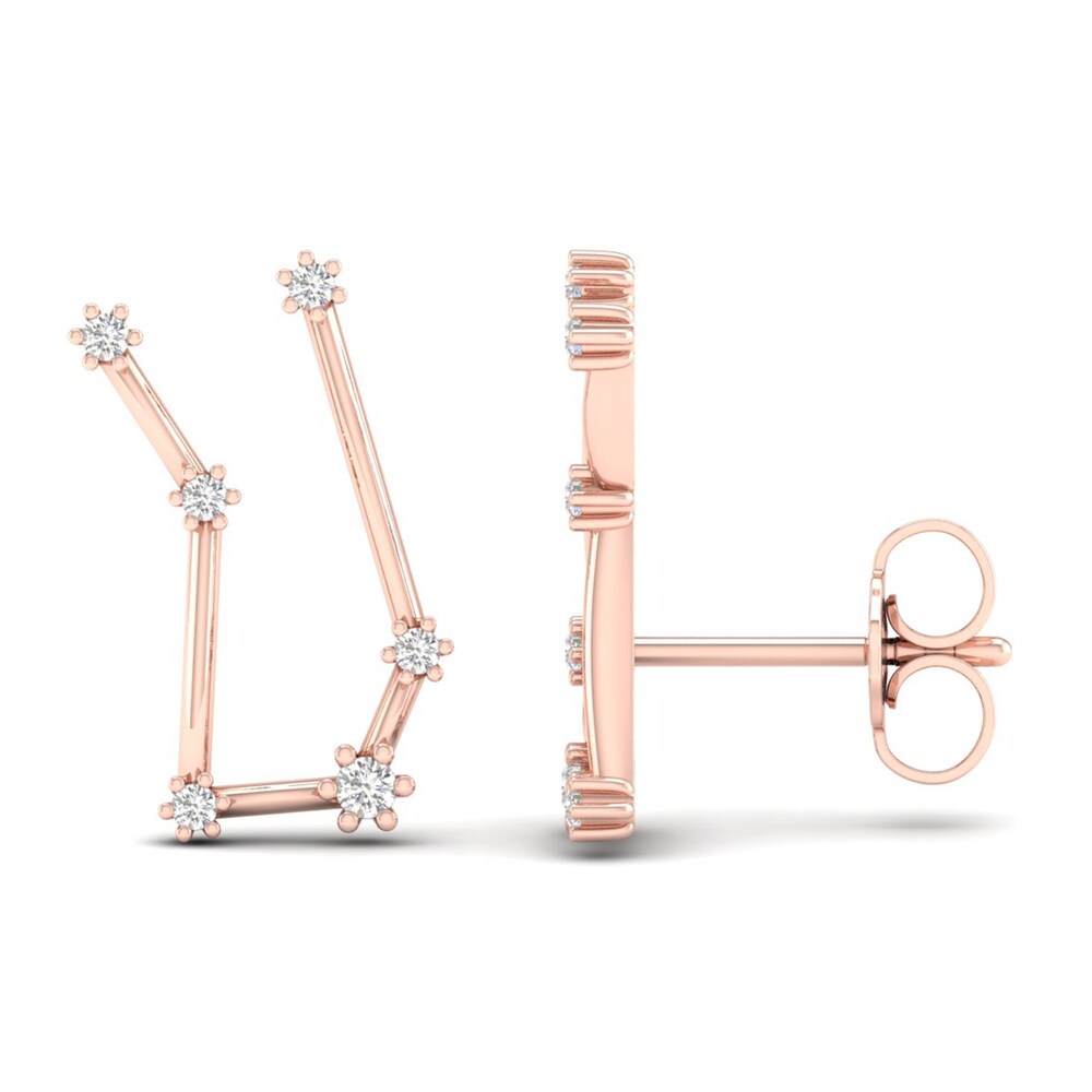 Diamond Gemini Constellation Earrings 1/8 ct tw Round 14K Rose Gold lwGWxPBt Diamond Gemini Constellation Earrings 1/8 ct tw Round 14K Rose Gold lwGWxPBt