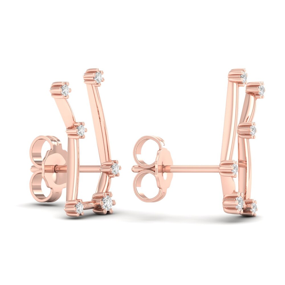 Diamond Gemini Constellation Earrings 1/8 ct tw Round 14K Rose Gold lwGWxPBt Diamond Gemini Constellation Earrings 1/8 ct tw Round 14K Rose Gold lwGWxPBt