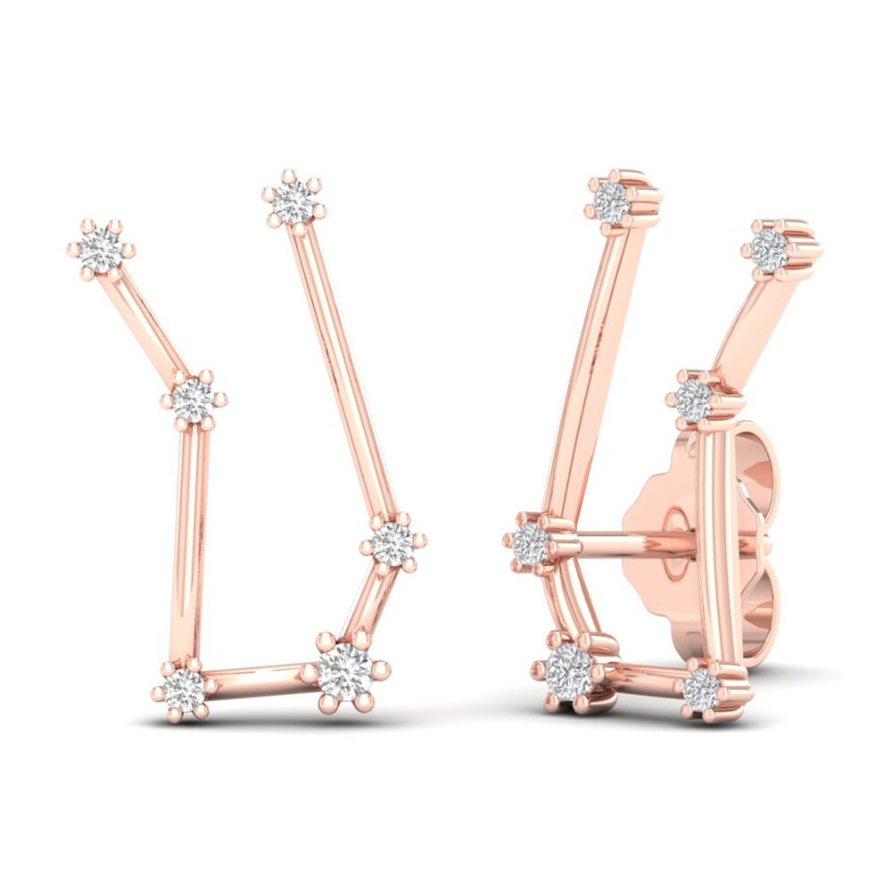 Diamond Gemini Constellation Earrings 1/8 ct tw Round 14K Rose Gold lwGWxPBt Diamond Gemini Constellation Earrings 1/8 ct tw Round 14K Rose Gold lwGWxPBt