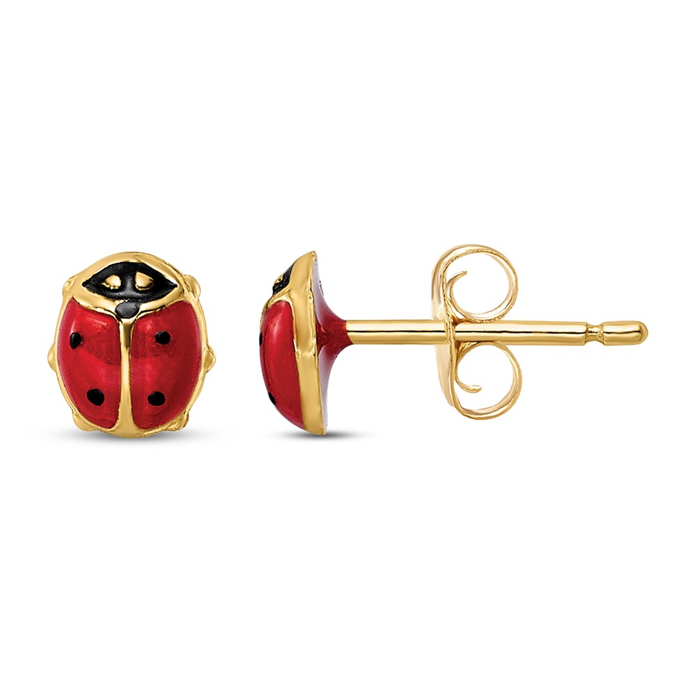 Ladybug Stud Earrings 14K Yellow Gold lxbZi3KC Ladybug Stud Earrings 14K Yellow Gold lxbZi3KC