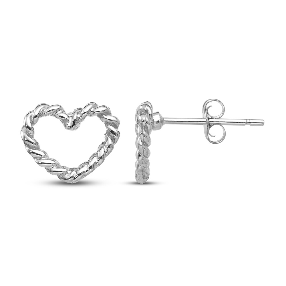 Heart Stud Earrings 14K White Gold m4A9qit3 Heart Stud Earrings 14K White Gold m4A9qit3