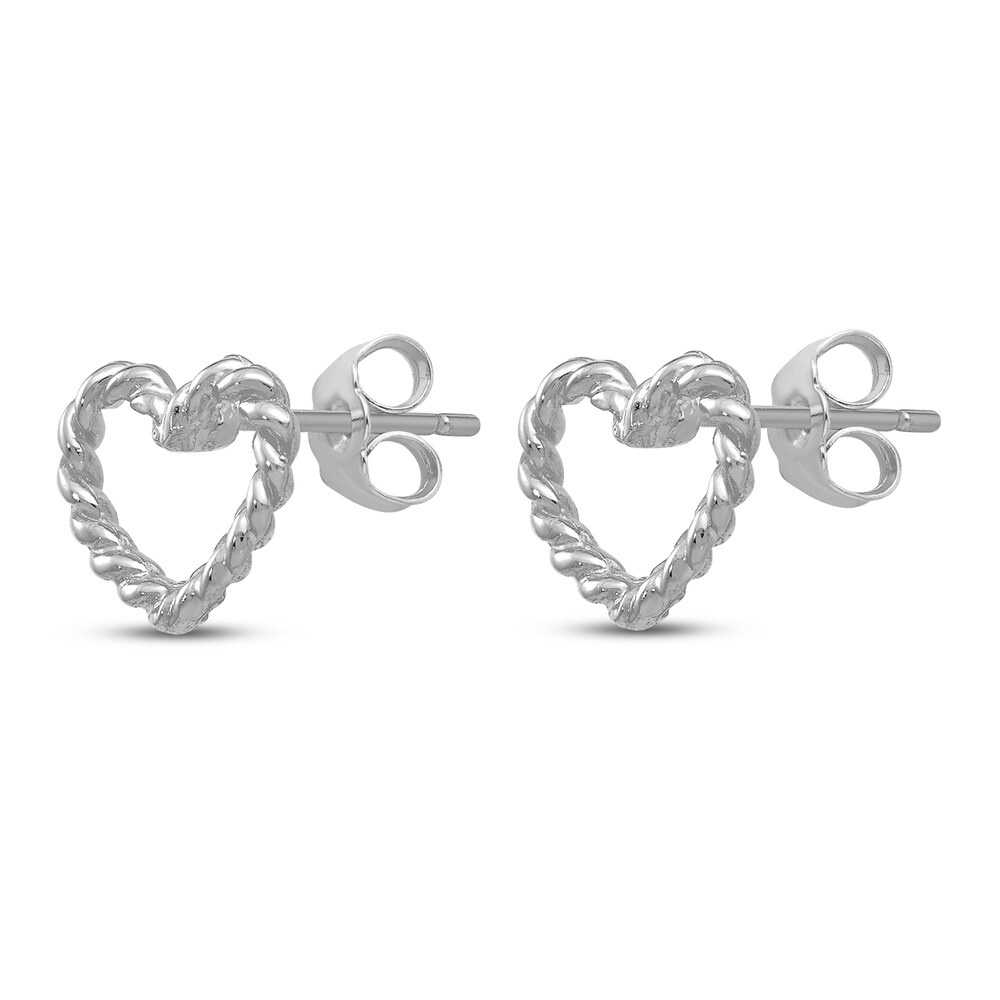 Heart Stud Earrings 14K White Gold m4A9qit3 Heart Stud Earrings 14K White Gold m4A9qit3