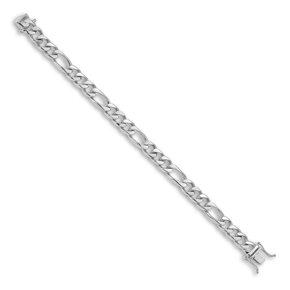 Men\'s Figaro Chain Bracelet 14K White Gold 9.0mm mBgtWQXD Men\'s Figaro Chain Bracelet 14K White Gold 9.0mm mBgtWQXD