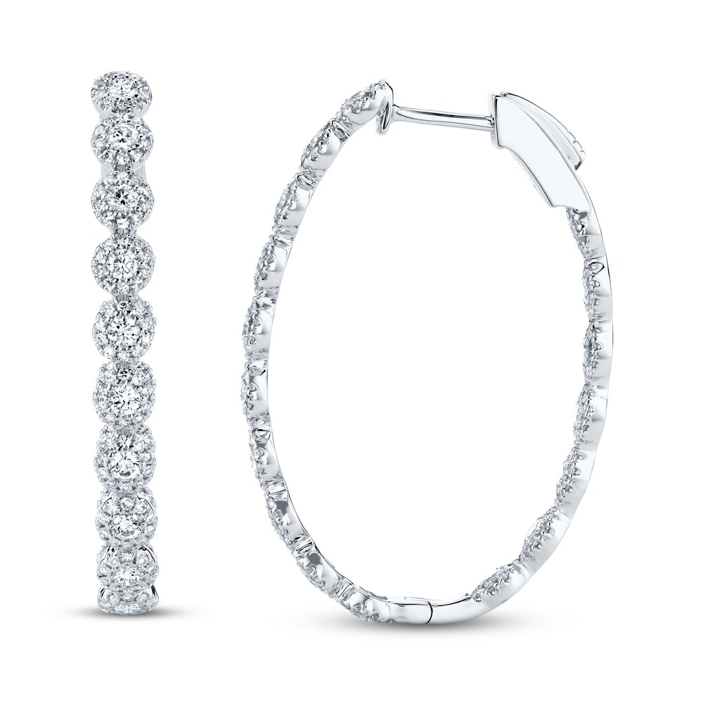 Shy Creation Diamond Hoop Earrings 2 ct tw 14K White Gold SC55003508 mPm9MWSE Shy Creation Diamond Hoop Earrings 2 ct tw 14K White Gold SC55003508 mPm9MWSE