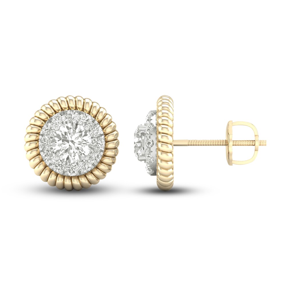 Men's Lab-Created Diamond Stud Earrings 2 ct tw Round 14K Yellow Gold mR2xh5uI Men's Lab-Created Diamond Stud Earrings 2 ct tw Round 14K Yellow Gold mR2xh5uI