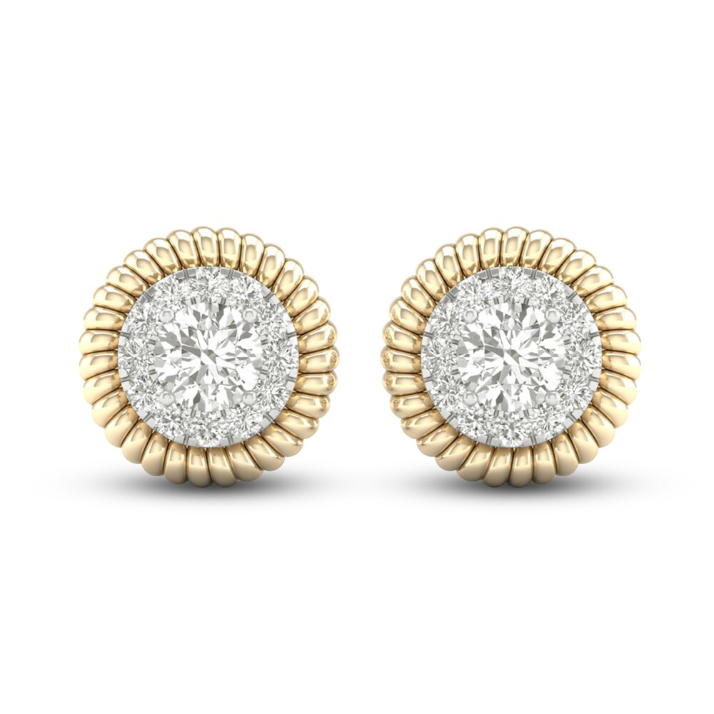 Men\'s Lab-Created Diamond Stud Earrings 2 ct tw Round 14K Yellow Gold mR2xh5uI Men\'s Lab-Created Diamond Stud Earrings 2 ct tw Round 14K Yellow Gold mR2xh5uI